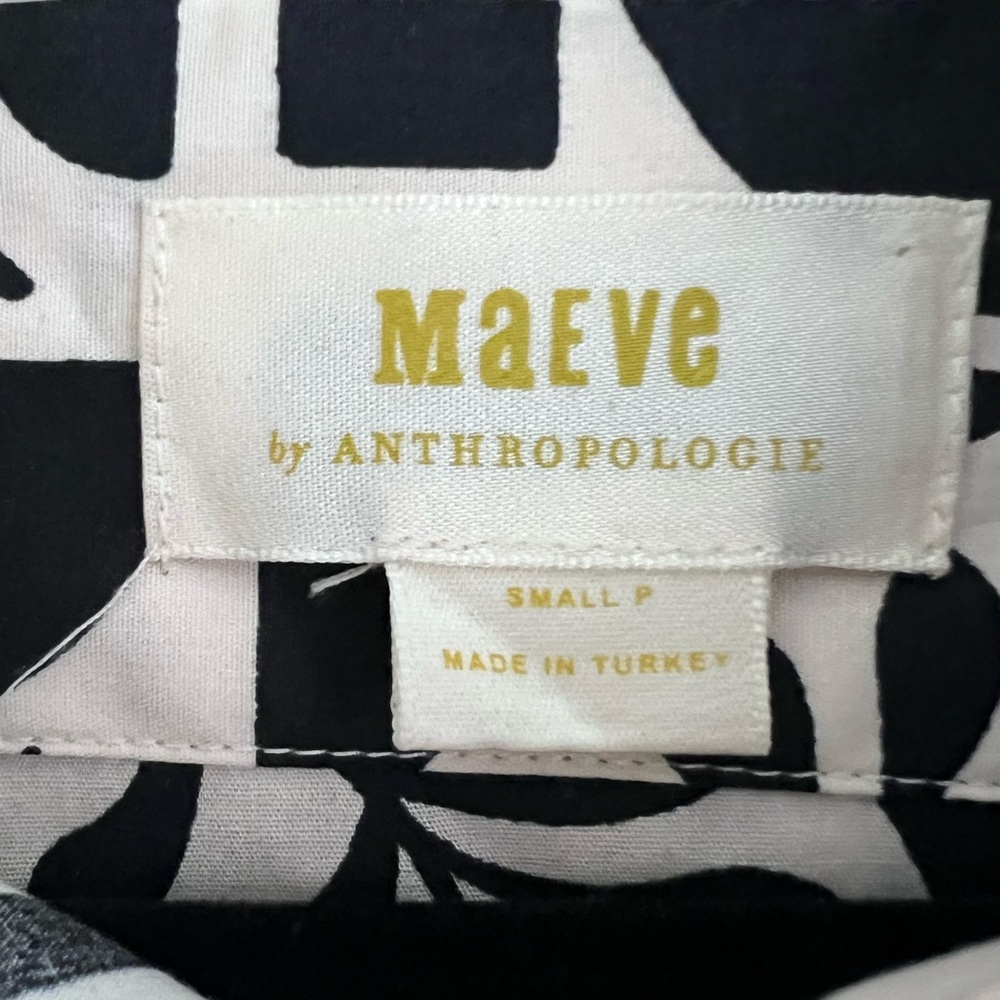 Maeve Black and Cream Long Sleeve Printed Midi Dress - Picture 8 of 14